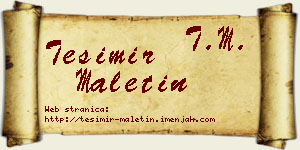 Tešimir Maletin vizit kartica